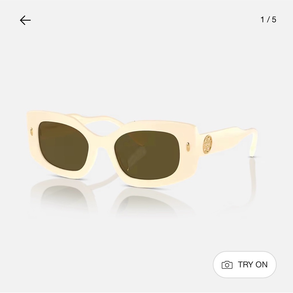 Chic Tory Burch Cream Sunglasses - Picture 6 of 6